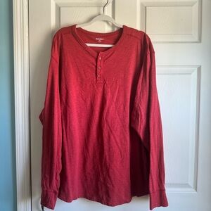 Old Navy Men's Long Sleeve Red Henley